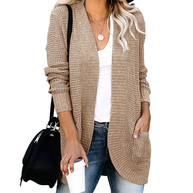 Cool Women's Slouchy Curved Large Pocket Sweaters