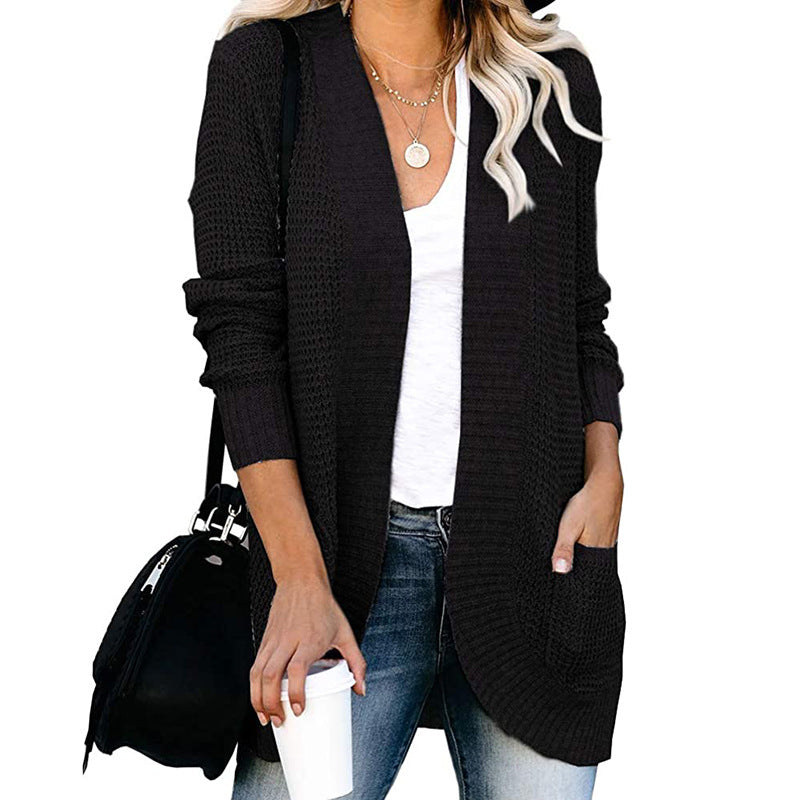 Cool Women's Slouchy Curved Large Pocket Sweaters