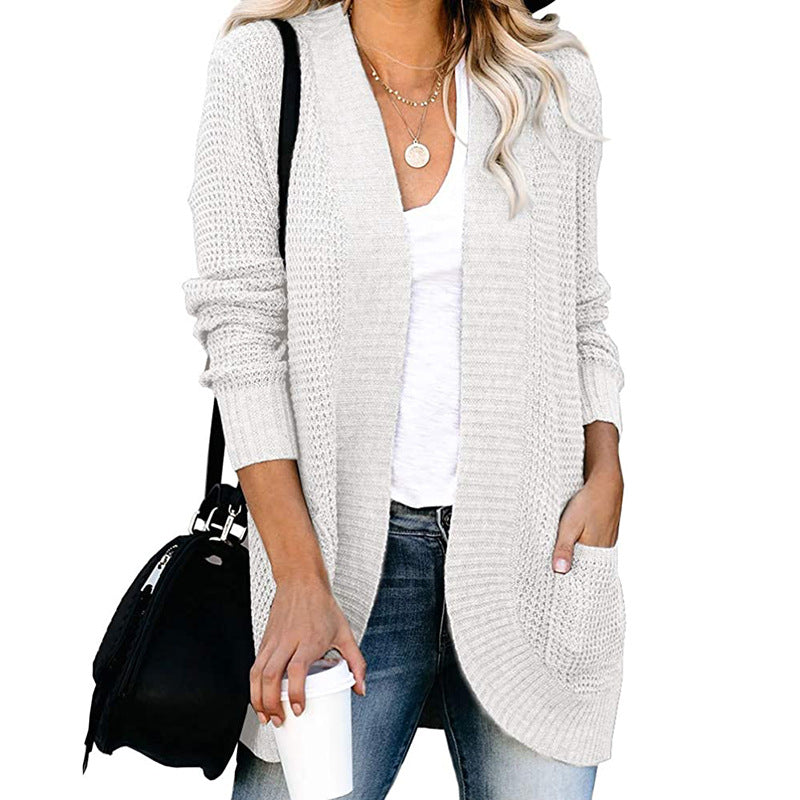 Cool Women's Slouchy Curved Large Pocket Sweaters