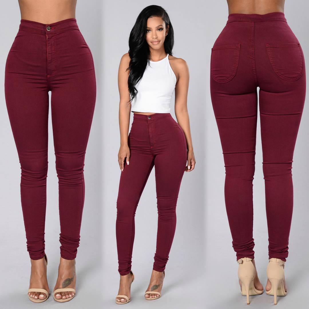 Women's Stitching High Waist Tight Slimming Stretch Pants