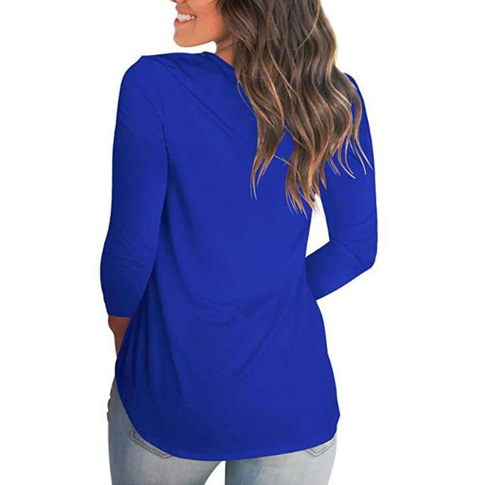 Women's Solid Color Shirt Collar Long Sleeve Blouses