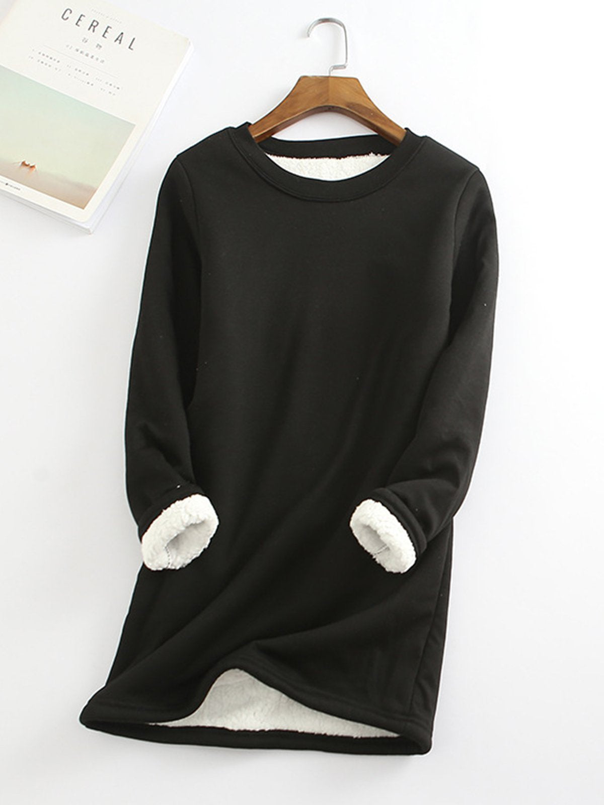 Women's Padded Shirt Mid-length Thickened Large Fleece Slim Tops