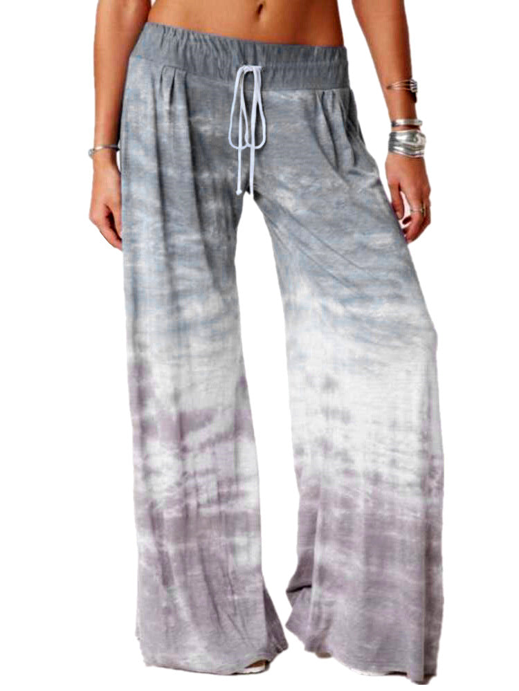 Women's Gradient Print Loose Yoga Wide Leg Pants