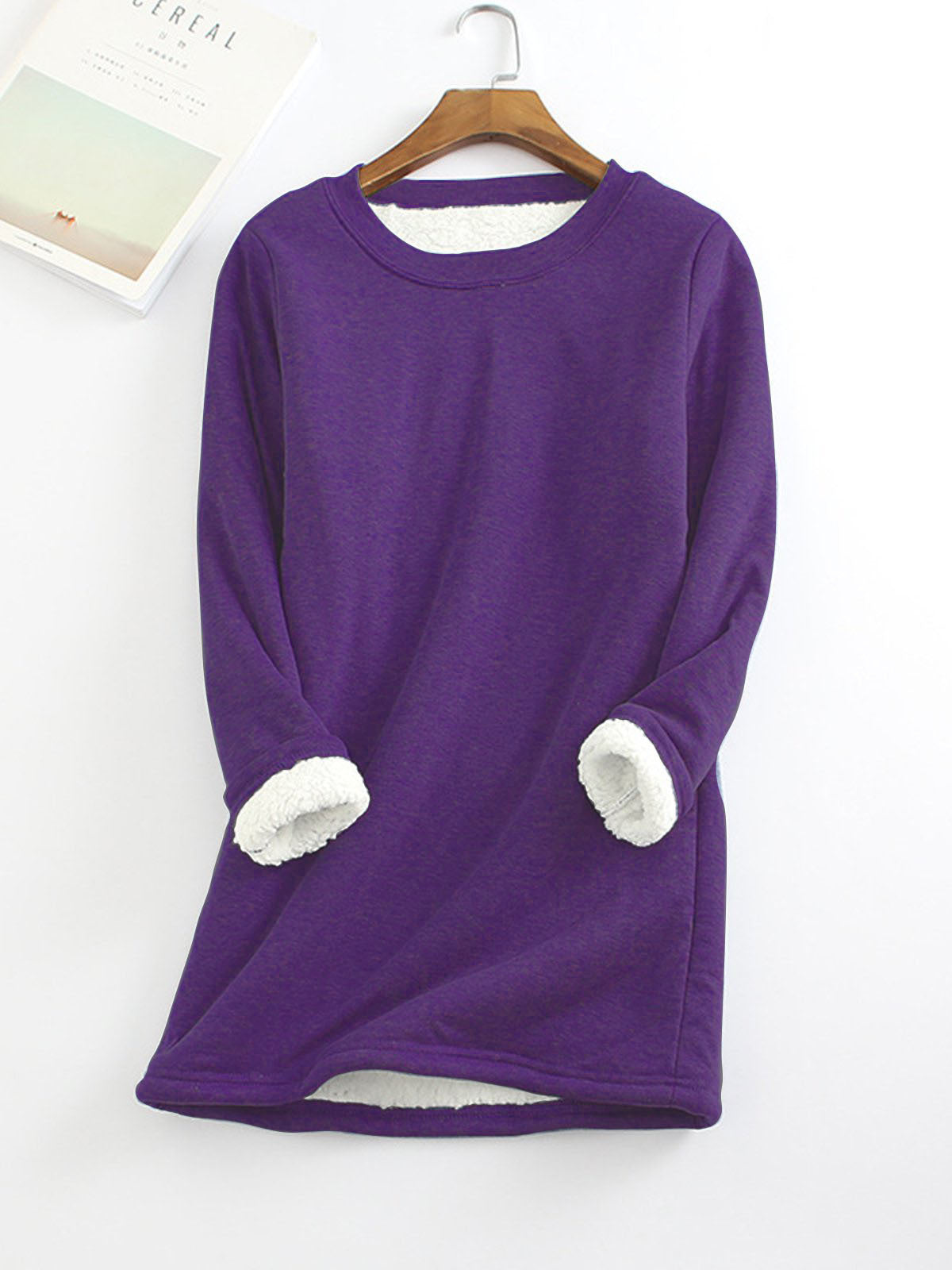 Women's Padded Shirt Mid-length Thickened Large Fleece Slim Tops