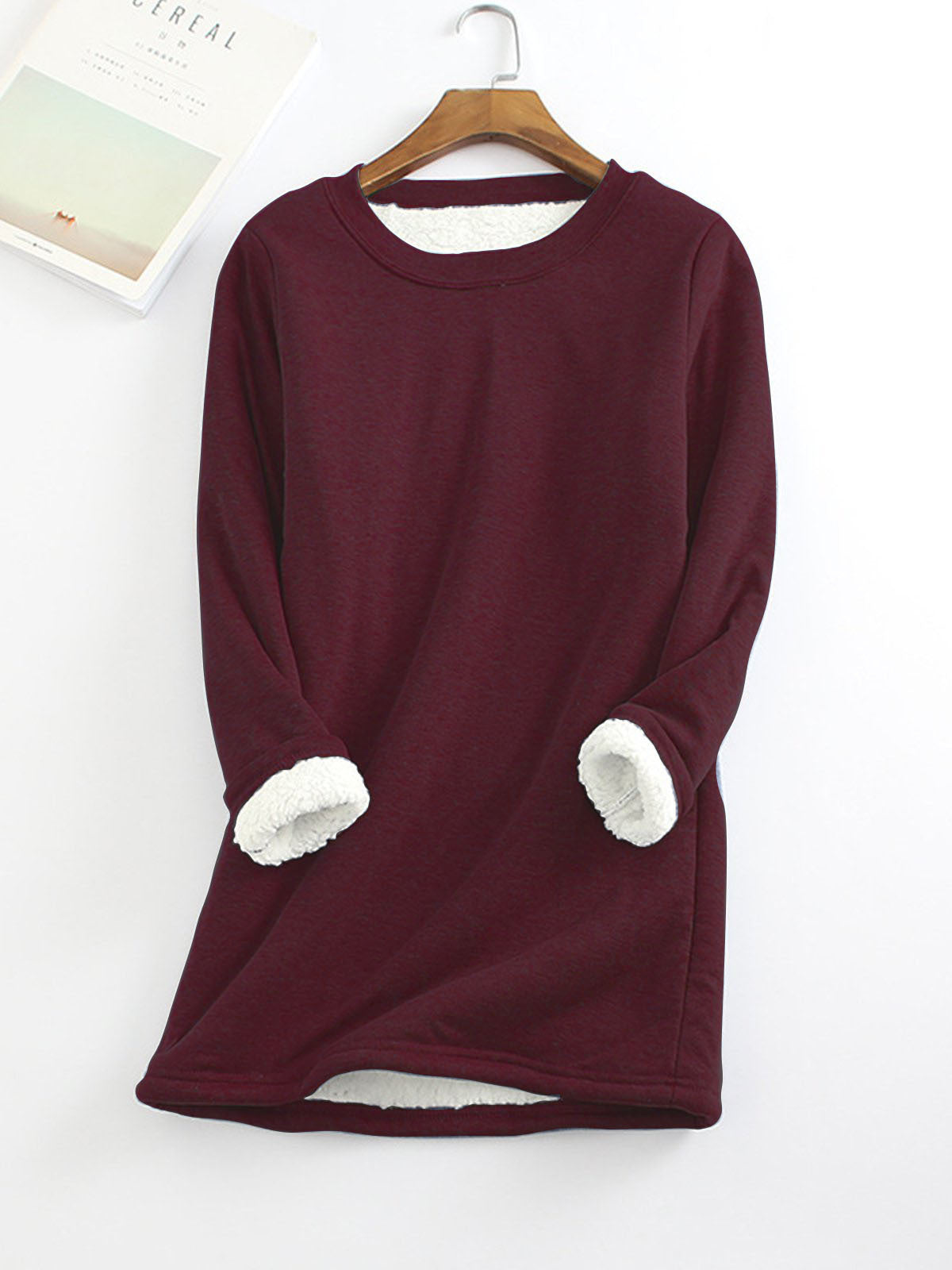 Women's Padded Shirt Mid-length Thickened Large Fleece Slim Tops