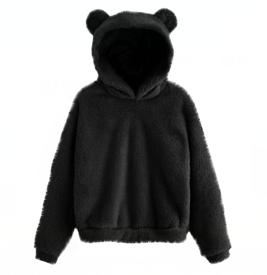 New Trendy Fluffy Rabbit Hooded Warm Sweaters