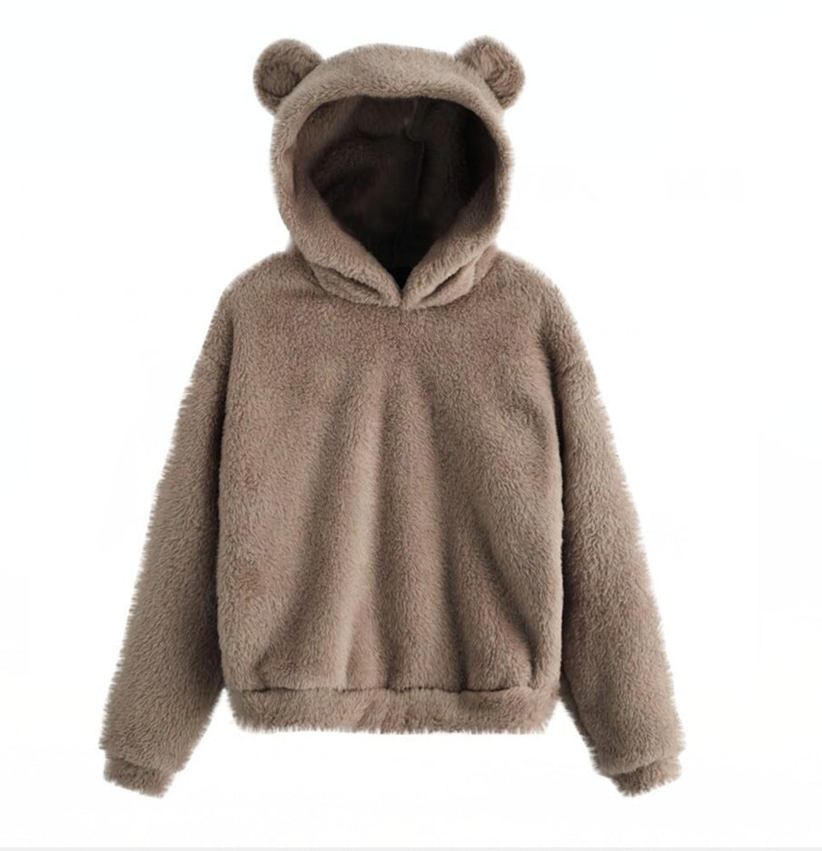 New Trendy Fluffy Rabbit Hooded Warm Sweaters