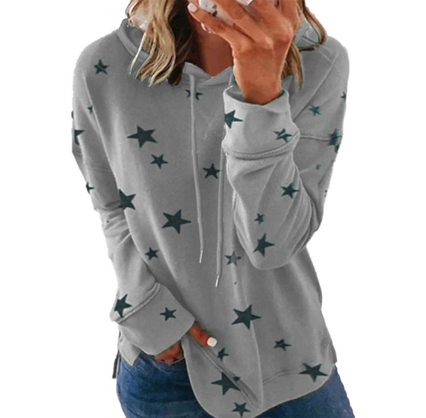 Women's Stylish Printed Large Loose Hooded Sweaters