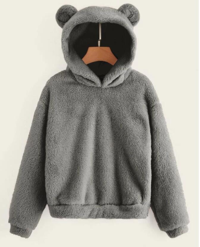 Nouveaux pulls chauds à capuche de lapin moelleux à la mode