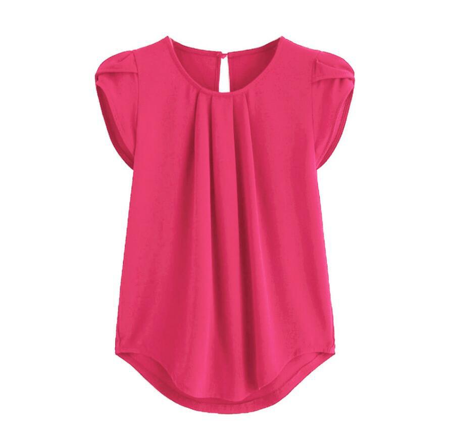 Stylish Solid Color Sleeve Crew Neck Blouses