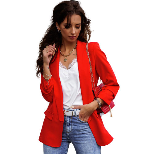 Blazers Slim Fit à manches longues pour femmes, petit tempérament