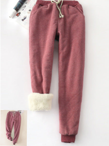 Women's Cashmere Thickened Warm Winter Loose Casual Pants