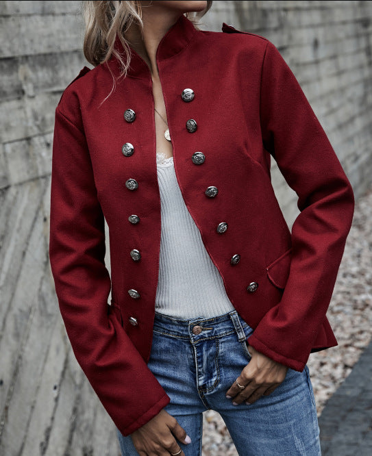 Charming Elegant Slouchy Durable Woolen Button Jackets