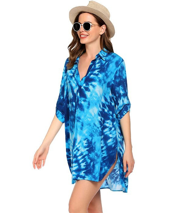 Damen Badeanzug Strand Cover Up Bikini Sonnenkleidung