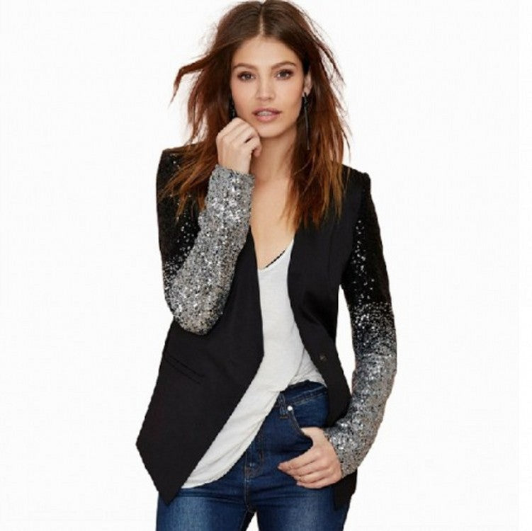 Popular Women's Sequined Slim-fit Casual Small Suits