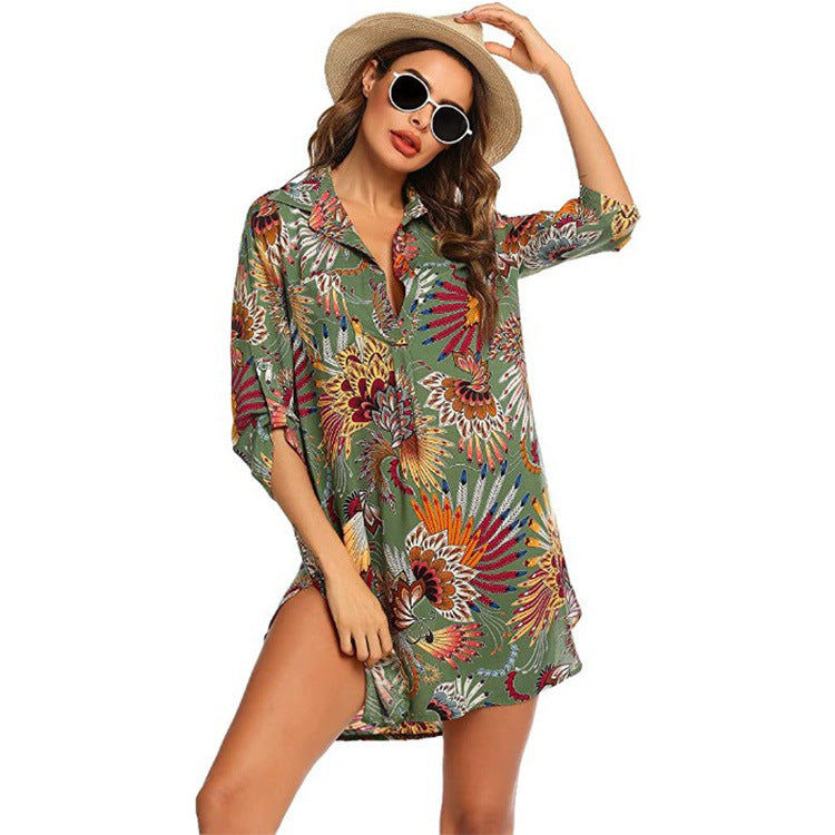 Damen Badeanzug Strand Cover Up Bikini Sonnenkleidung