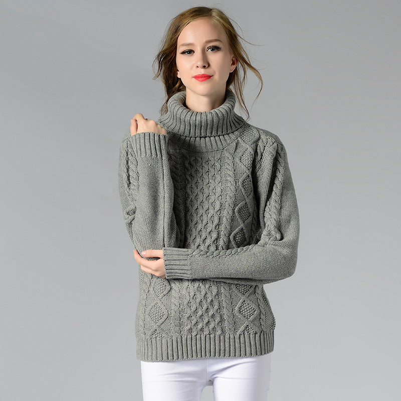 Classic Women's Turtleneck Long Sleeve Shirt Knitwear