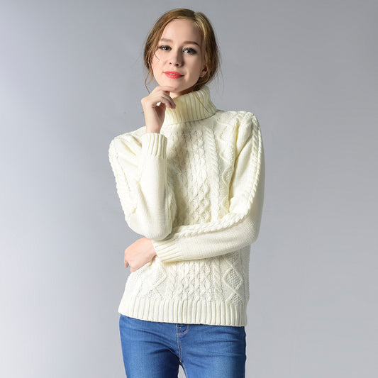 Classic Women's Turtleneck Long Sleeve Shirt Knitwear