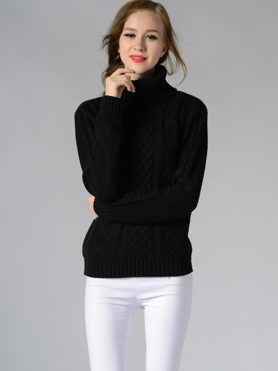 Classic Women's Turtleneck Long Sleeve Shirt Knitwear