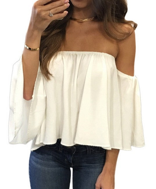 Attractive Women's Classy Popular Chiffon T-shirt Blouses