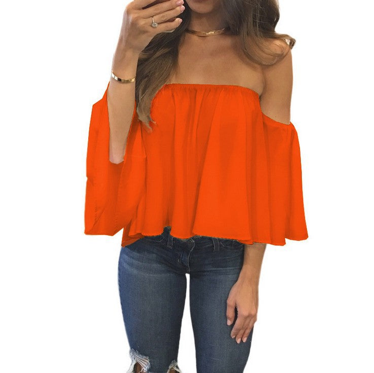 Attractive Women's Classy Popular Chiffon T-shirt Blouses