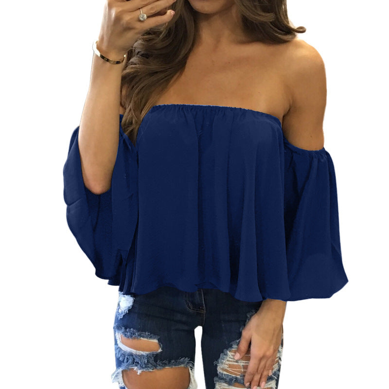 Attractive Women's Classy Popular Chiffon T-shirt Blouses