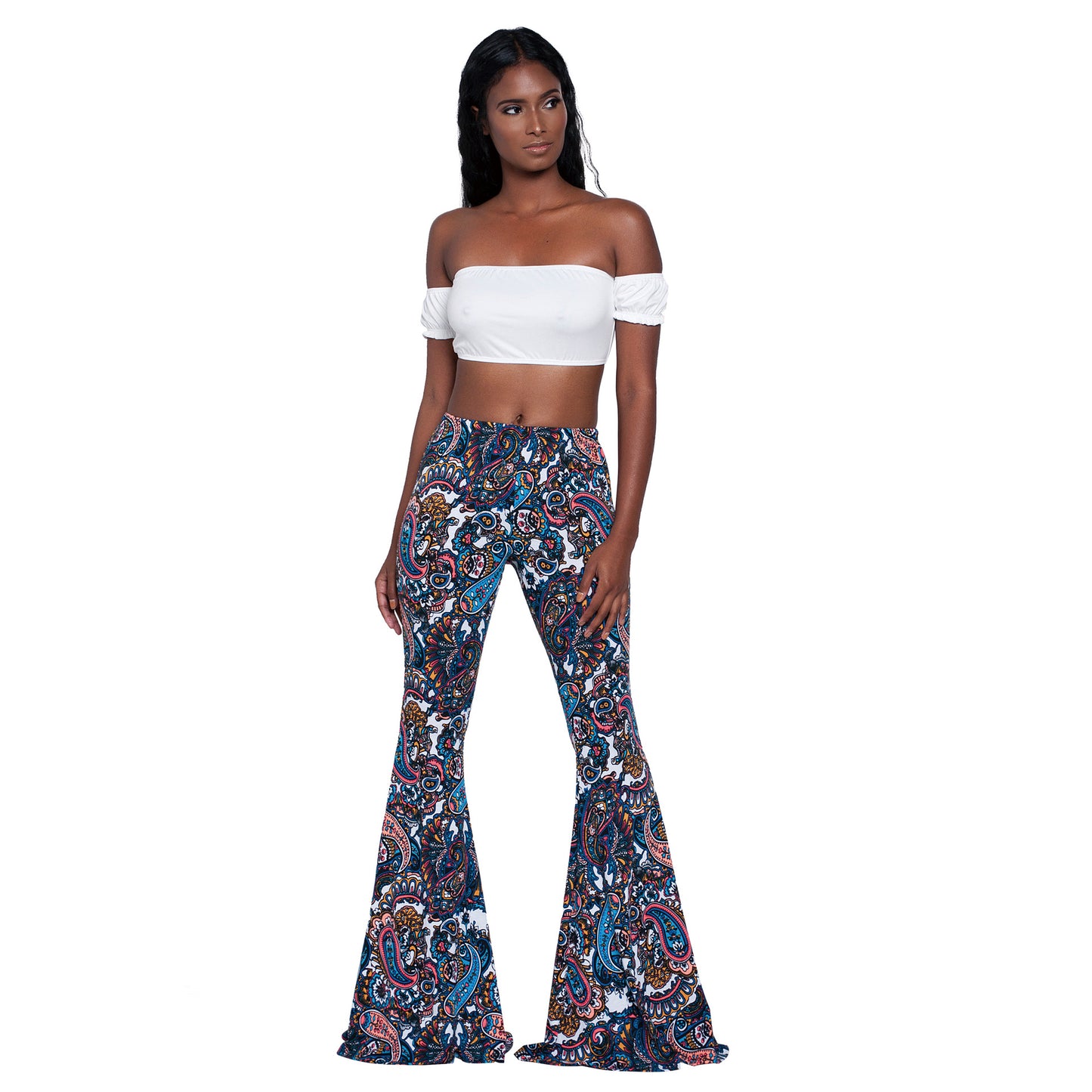 Damen Bootcut-Hose mit Musterprint von Effect Source