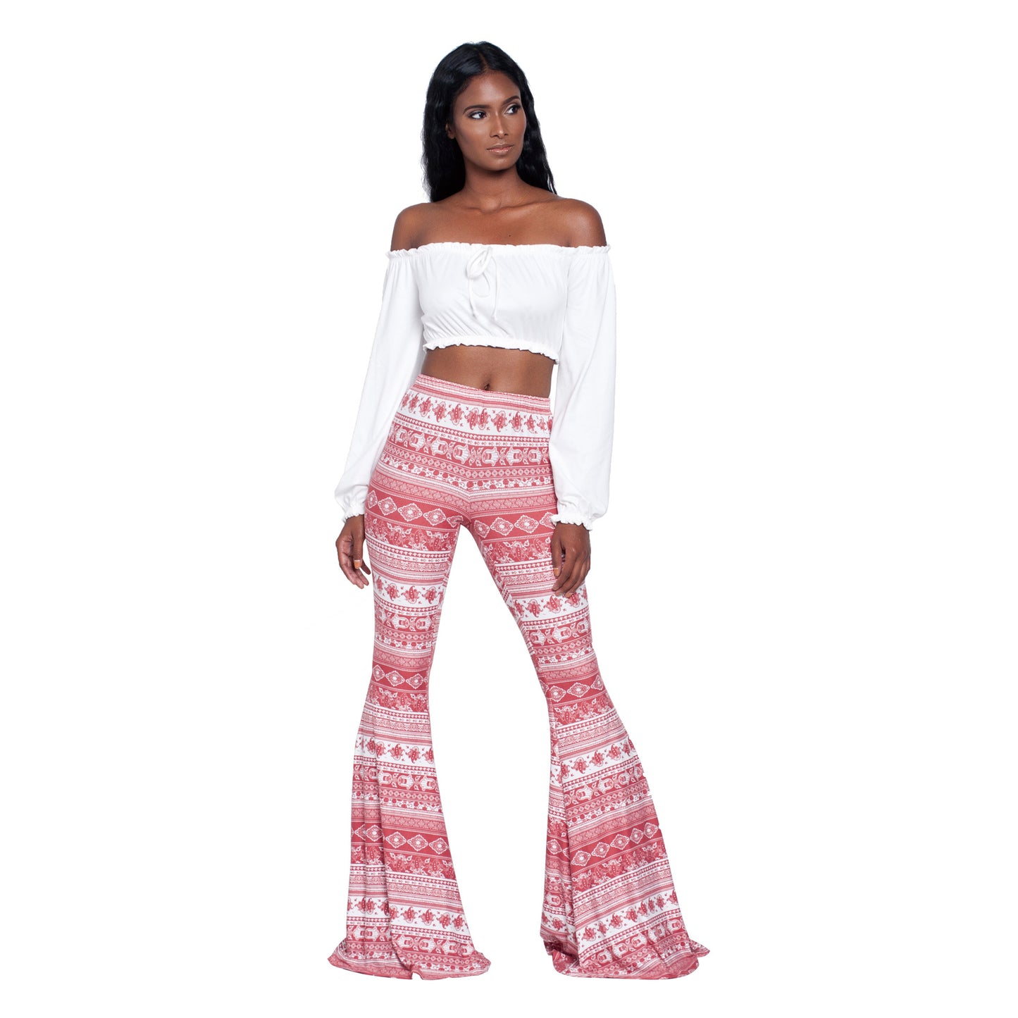 Damen Bootcut-Hose mit Musterprint von Effect Source