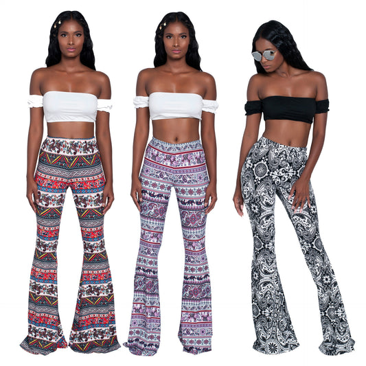 Women's Effect Source Pattern Printed Wear Bootcut Pants