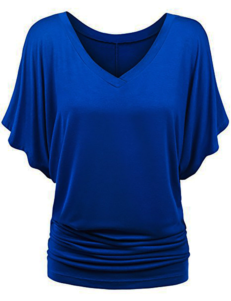 T-shirt ample classique à manches chauve-souris pour femme