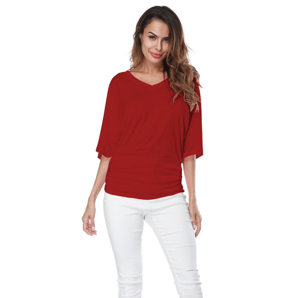 Women's Loose-fitting Batwing Sleeve Shirt Fashion T-shirt Blouses