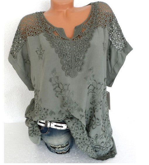 Lace Back Hollow Out T-shirt Colors Blouses