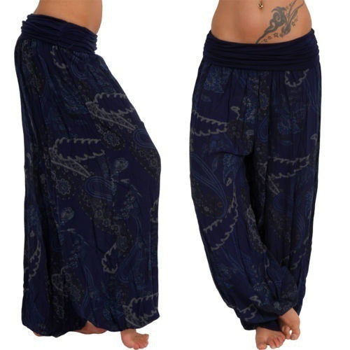 Unique Digital Printing Long Wide-leg Casual Pants