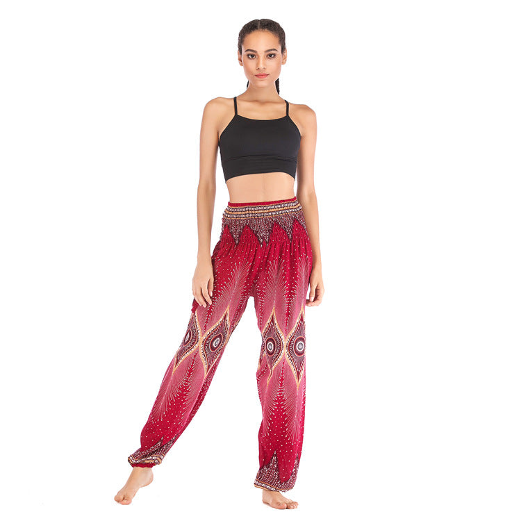 Women's Artificial Fabric Ethnic Bloomers Yoga Casual Pants