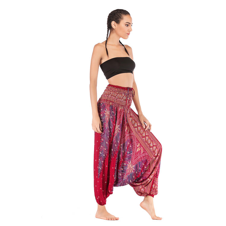 Anmutige, glamouröse, lässige Yoga-Hose im Bohemian-Stil