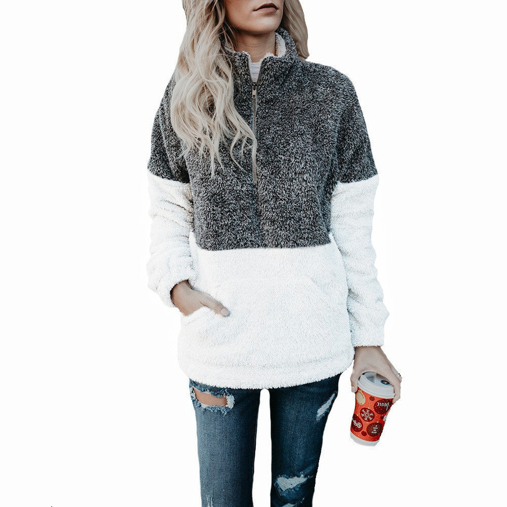 New Beautiful Women's Zip Pocket Turtleneck Sweaters