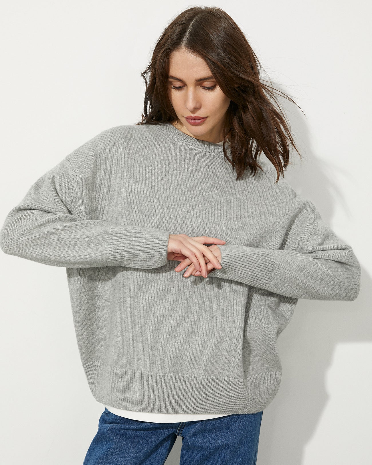 Pull russe à col rond pour femmes, ample, pour pulls