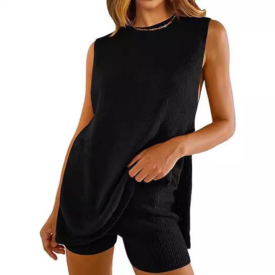 Women's Summer Loose Sleeveless Casual Two-piece Knitwear