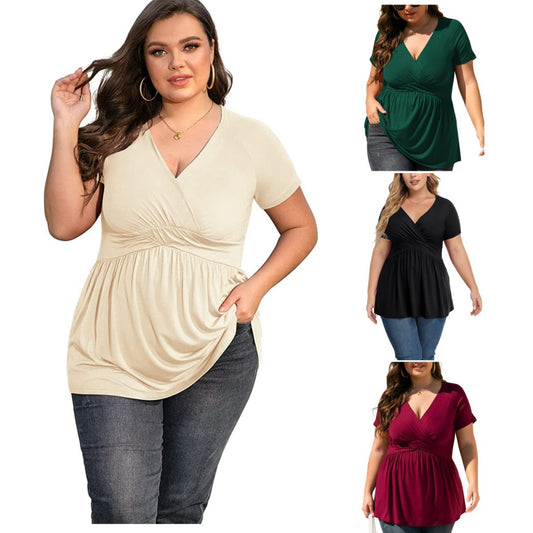 Women's Beautiful Classic Innovative Charming V-neck T-shirts Blouses