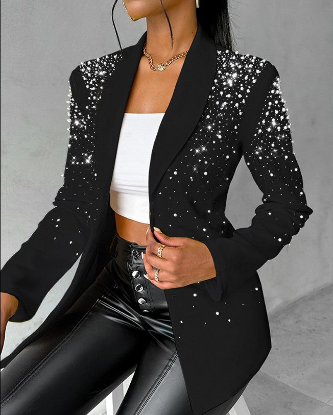 Women's Fashion Casual Bubble Beads Small Blazers