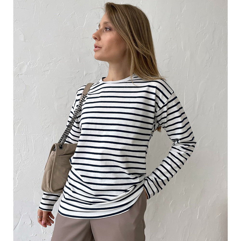 Frühling Trendy Wild Casual Rundhals Blusen