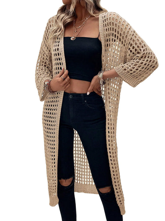 Women's Overseas Match Summer Hollow Knitted Long Knitwear