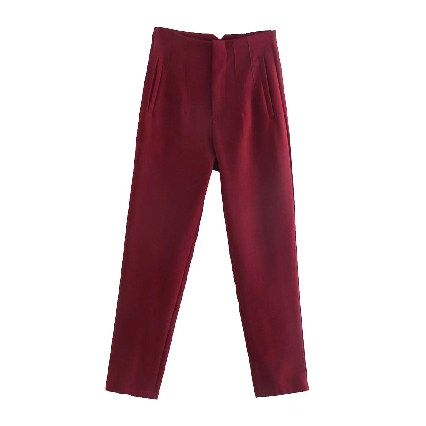 Women's Trousers Slimming Solid Color Pleating Formal Pants