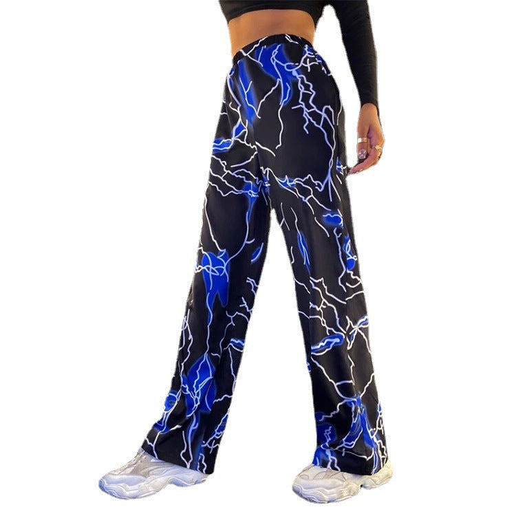 Women's Summer Sport Printed Casual Dance Straight Pants