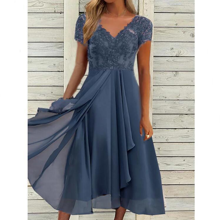 Dress Chiffon Patchwork Lace Long Bridesmaid Dresses