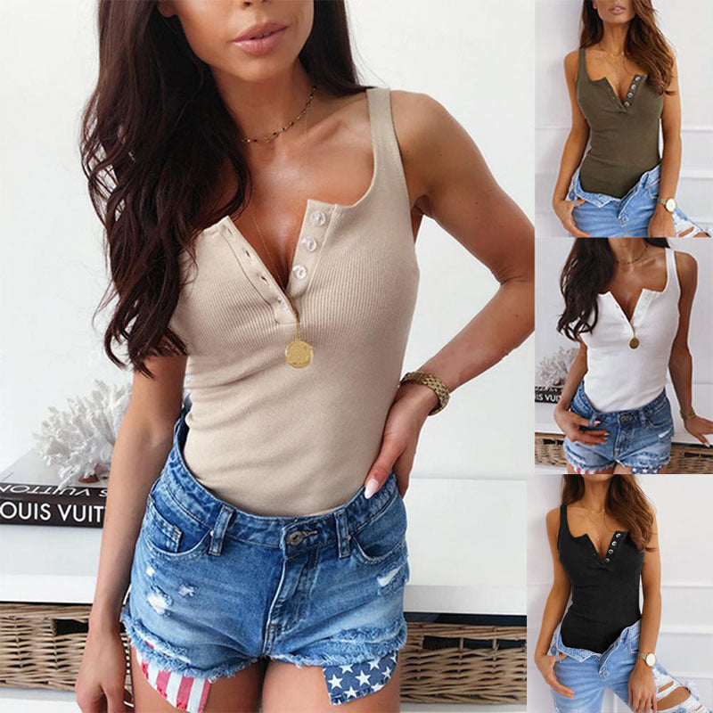 Women's Simple Summer Solid Color T-shirt Blouses