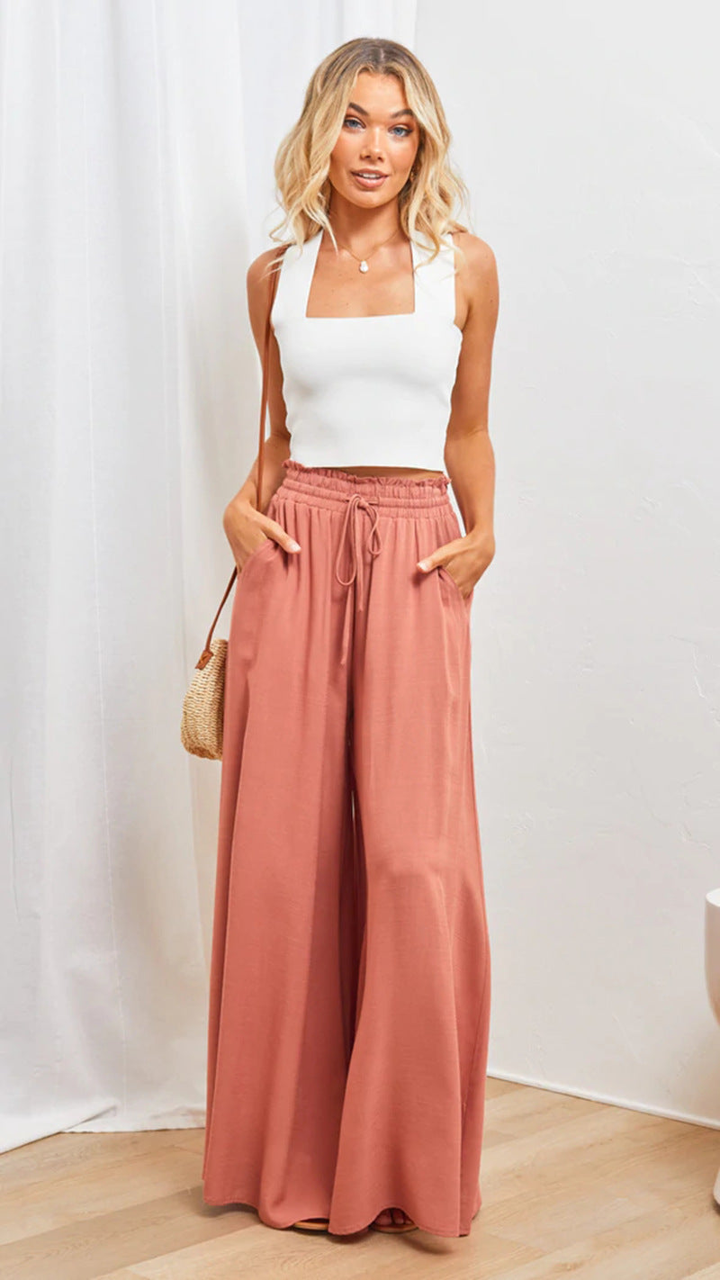 Women's Casual Wide Leg Loose Fashionable Trousers Pants