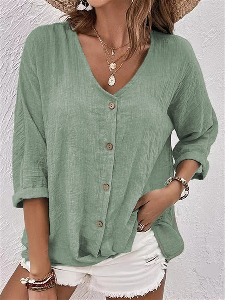 Women's Pullover Sleeve Loose Shirt Casual Blouses