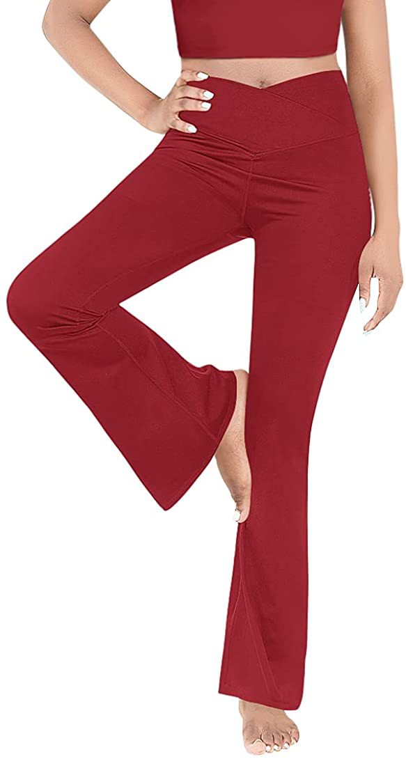 Pantalon décontracté taille haute de couleur unie, coupe slim