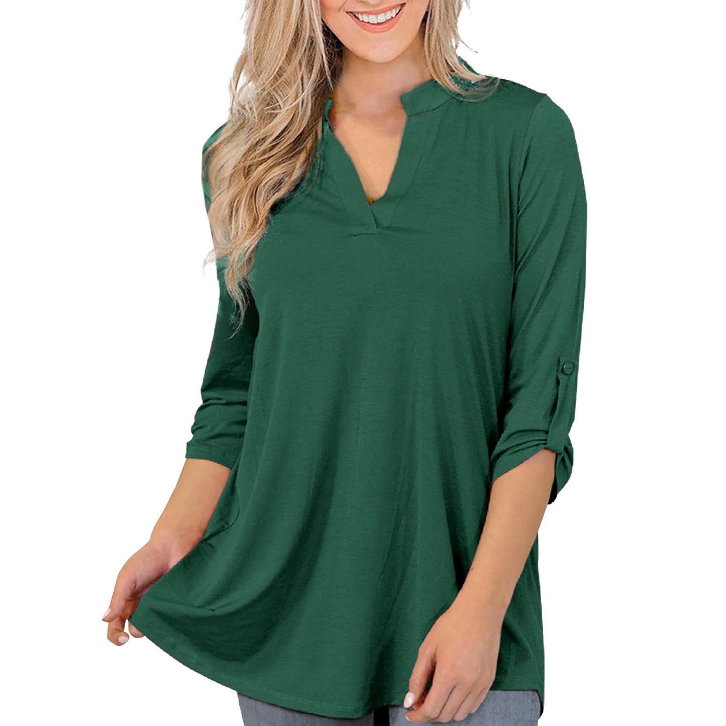 Bequeme, modische, langärmelige, bedruckte T-Shirt-Blusen für Damen